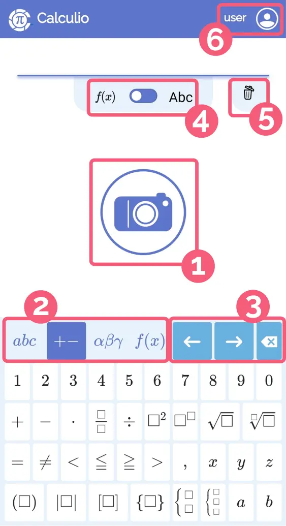 Hlavní obrazovka aplikace Calculio