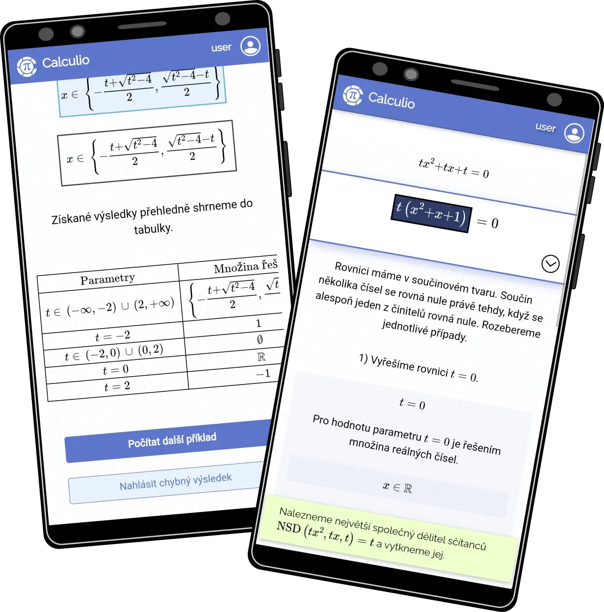 Rovnice a nerovnice s parametry v aplikaci Calculio